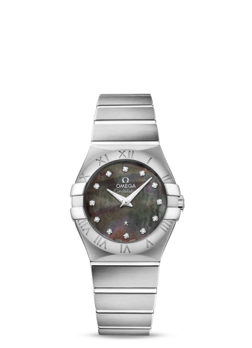 Omega Constellation Quartz 27 Brushed Stainless Steel / Tahiti MOP